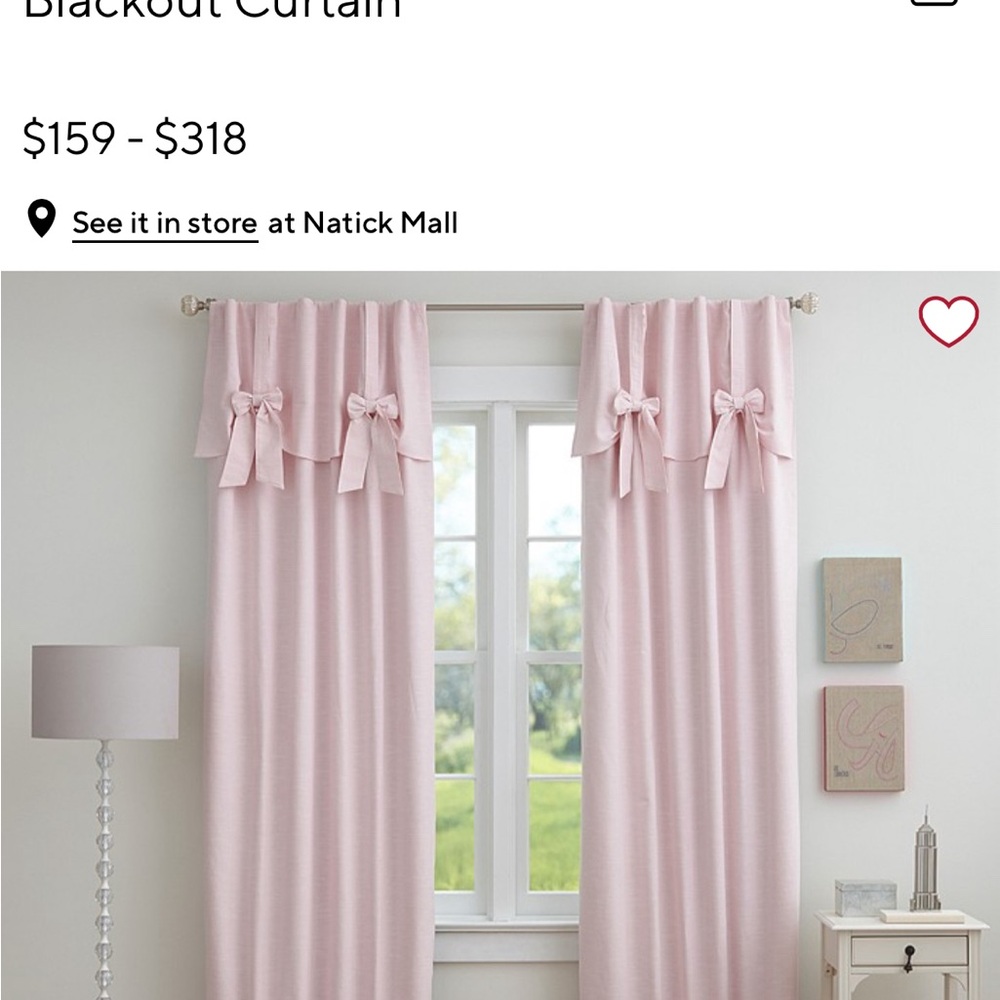Pottery Barn Kids Pink Blackout Curtains
